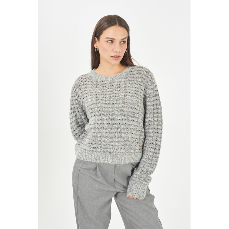 SUDADERA MUJER  YES ZEE MAGLIA DONNA GIROCOLLO, RELAXE
