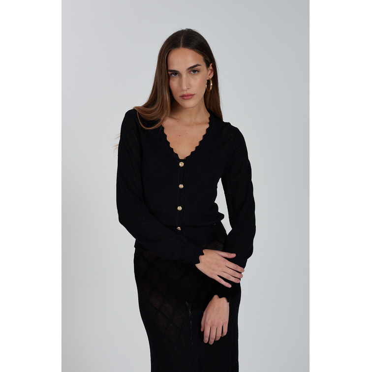 CARDIGAN DE PUNTO CALADO MUJER YESZEE