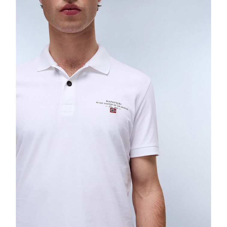 POLO HOMBRE  NAPAPIJRI ELBAS JERSEY 002 BRIGHT WHITE