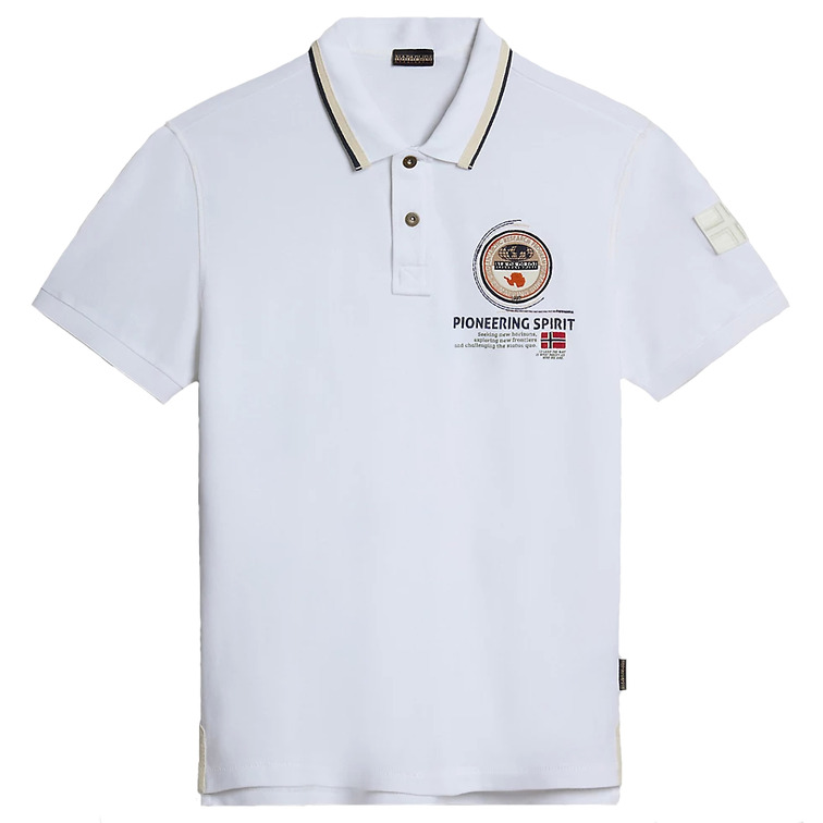 POLO HOMBRE  NAPAPIJRI GANDY 4 BRIGHT WHITE 002