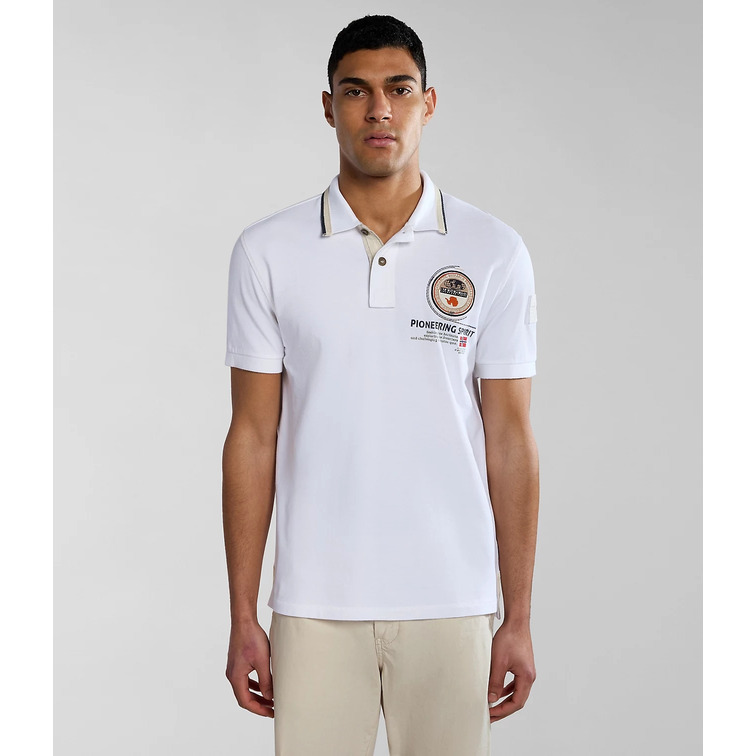 POLO HOMBRE  NAPAPIJRI GANDY 4 BRIGHT WHITE 002