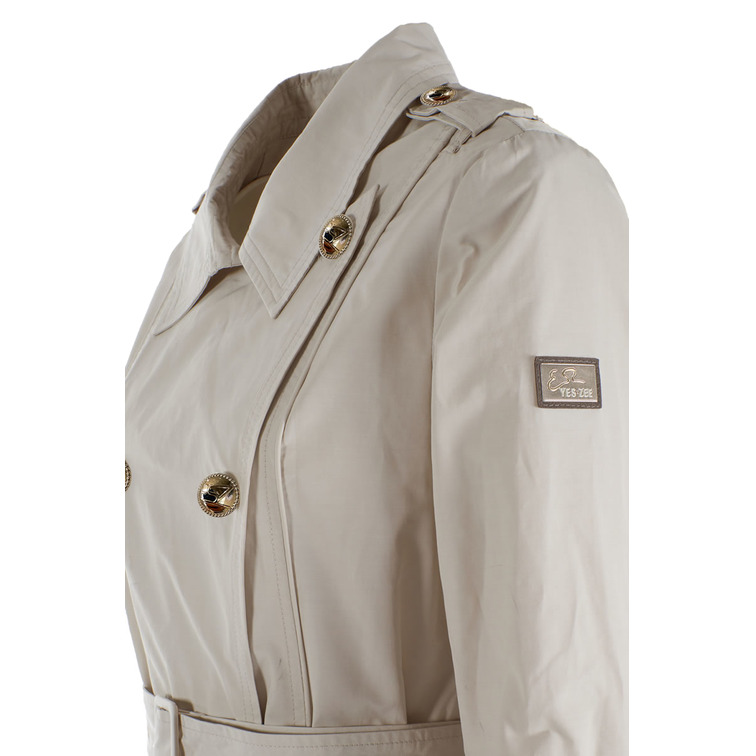 GABARDINA CON CINTURÓN Y DOBLE BOTONADURA MUJER YES ZEE