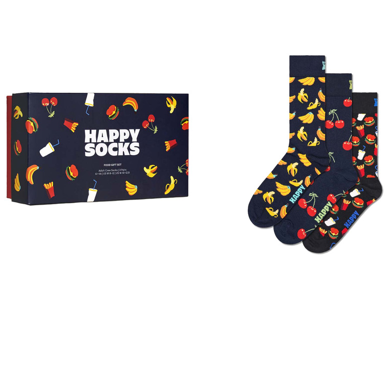 CAJA REGALO 3 CALCETINES HAPPY SOCKS TEMATICA COMIDA