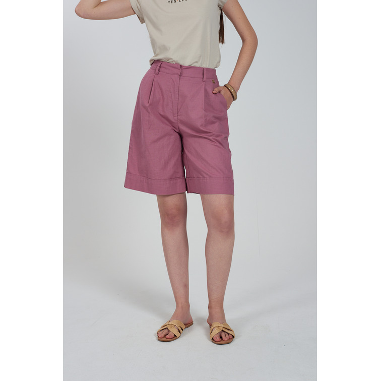 MUJER BERMUDA DONNA IN MISTO LINO CO 0437