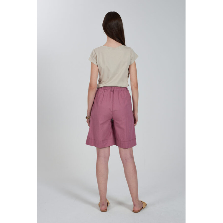 MUJER BERMUDA DONNA IN MISTO LINO CO 0437