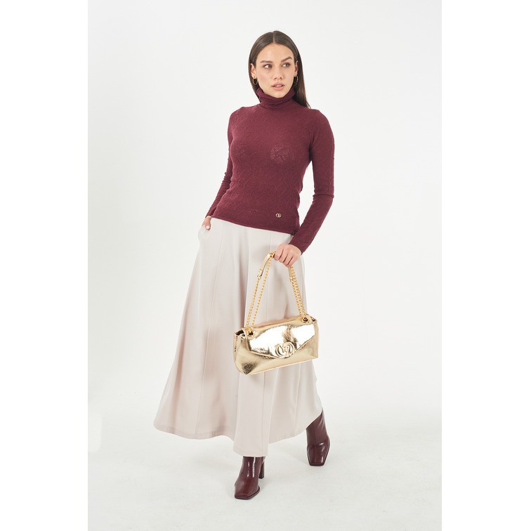 PANTALÓN MUJER YES ZEE PANTAGONNA CON PINCES E MOTIVO