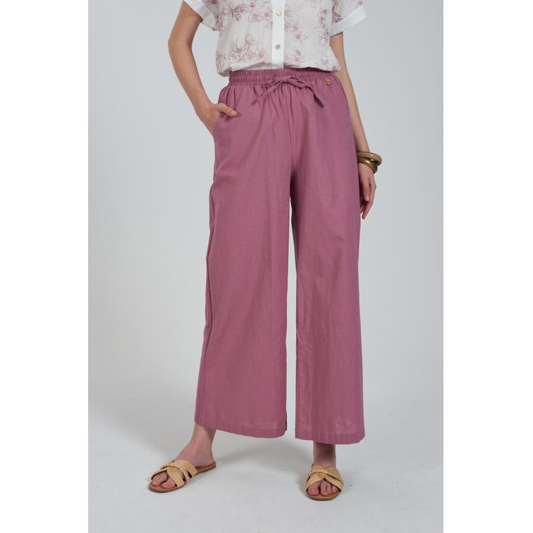 PANTALÓN MUJER  YES ZEE PANTALONE DONNA AMPIO CON COUL