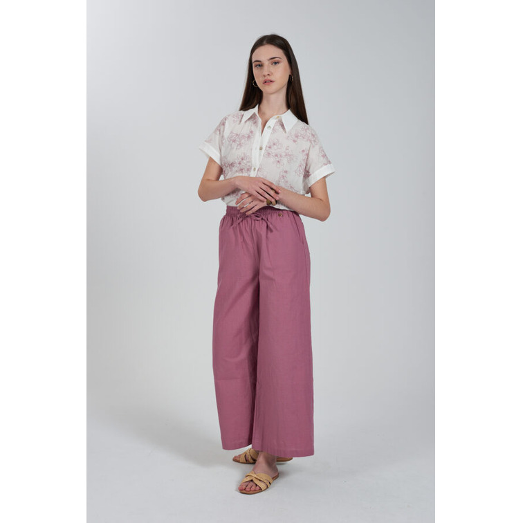PANTALÓN MUJER  YES ZEE PANTALONE DONNA AMPIO CON COUL
