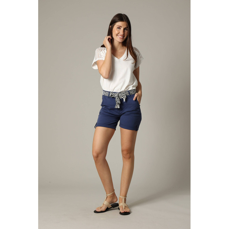 PANTALÓN CORTO MUJER DEELUXE CINTURON ETNICO