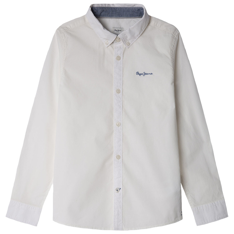 CAMISA POPELÍN NIÑO PEPE JEANS CON LOGO BORDADO