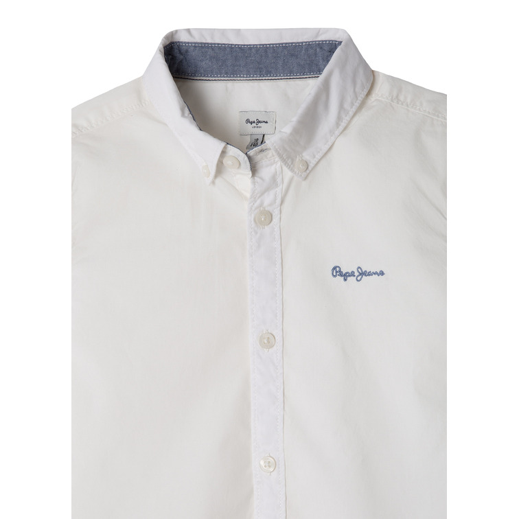 CAMISA POPELÍN NIÑO PEPE JEANS CON LOGO BORDADO