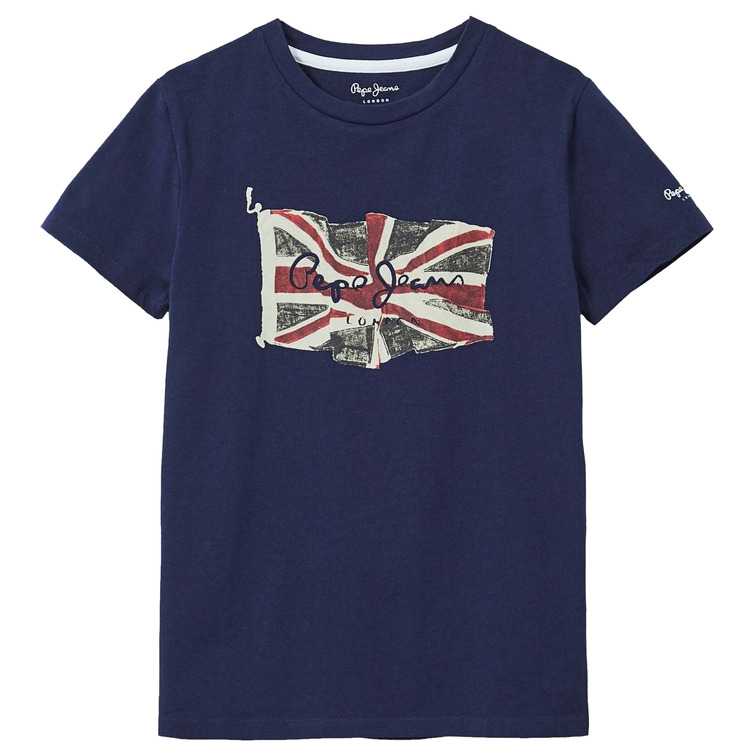 CAMISETA CON BANDERA Y LOGO NIÑO PEPE JEANS FLAG