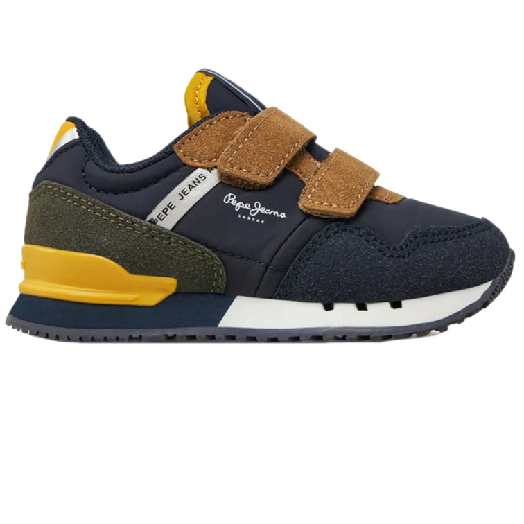 ZAPATILLA COMBINADA NIÑO PEPE JEANS DE RUNNING CIERRE VELCRO