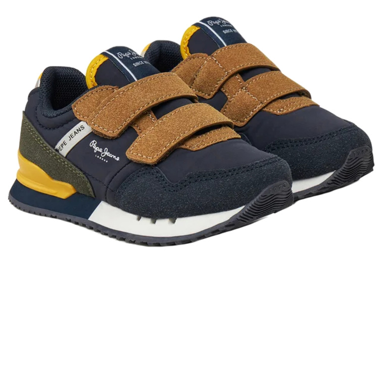 ZAPATILLA COMBINADA NIÑO PEPE JEANS DE RUNNING CIERRE VELCRO