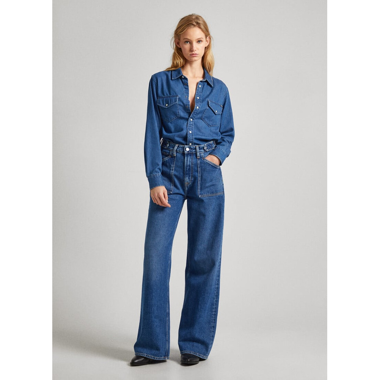 VAQUERO MUJER  PEPE JEANS WIDE LEG JEANS UHW UTILITY