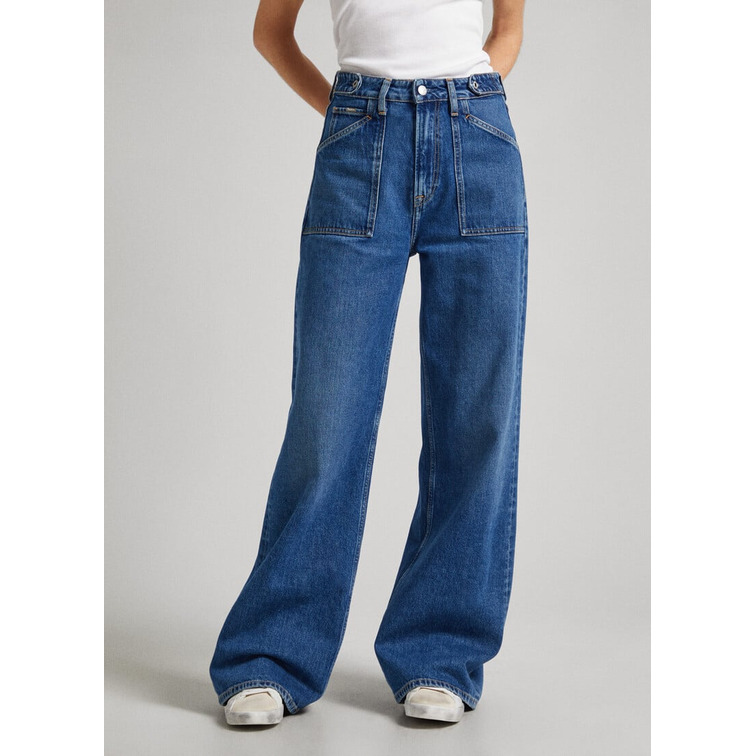 VAQUERO MUJER  PEPE JEANS WIDE LEG JEANS UHW UTILITY