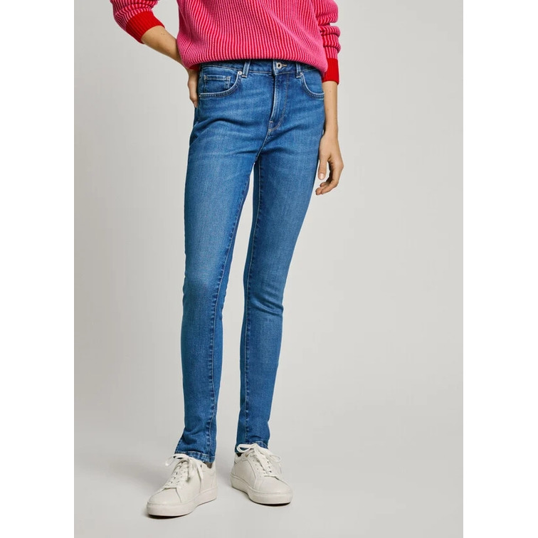 VAQUERO MUJER PEPE JEANS REGENT FIT SKINNY TIRO MEDIO
