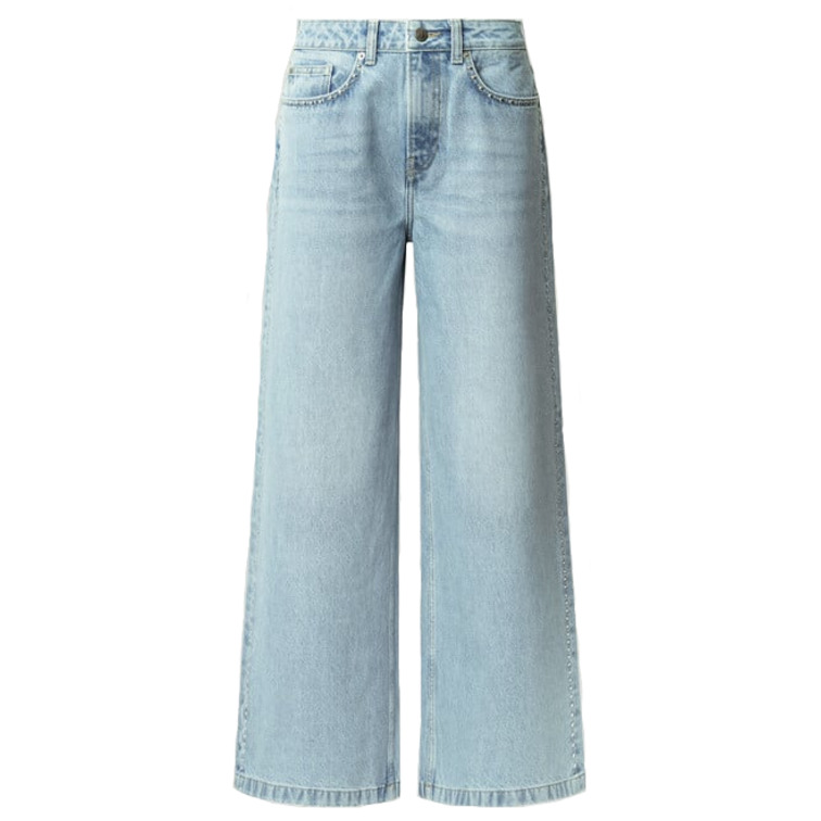 VAQUERO ANCHO MUJER PEPE JEANS CON TACHUELAS TIRO MEDIO