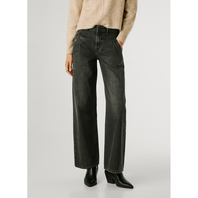 VAQUERO MUJER  PEPE JEANS WIDE LEG HW ARCHIVE BLK