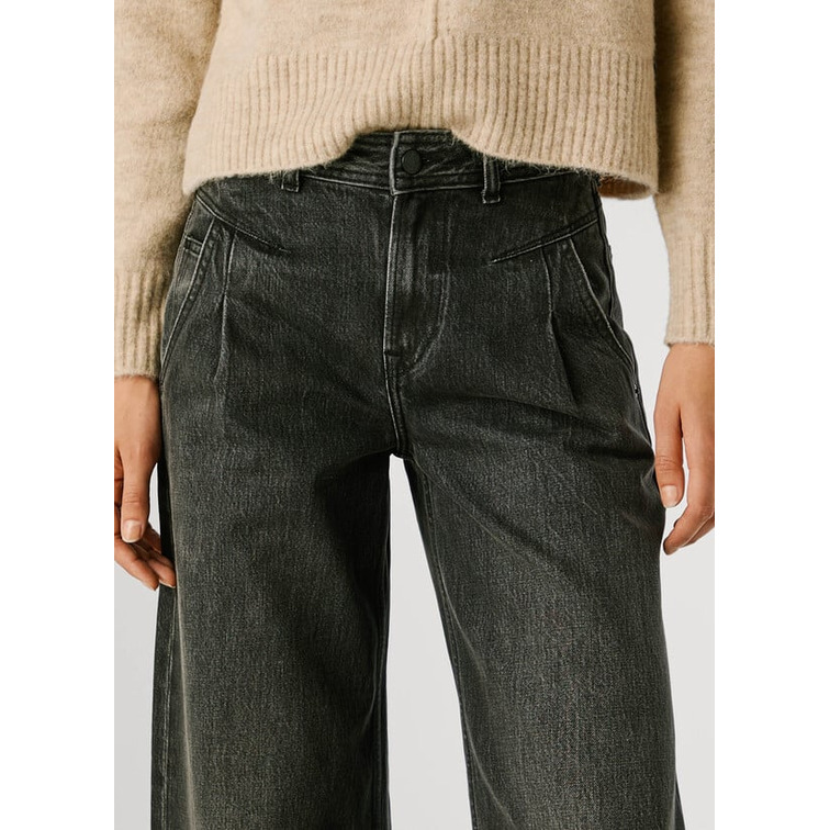 VAQUERO MUJER  PEPE JEANS WIDE LEG HW ARCHIVE BLK