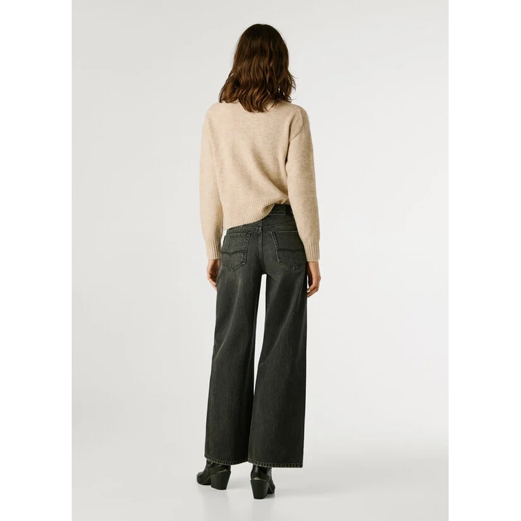 VAQUERO MUJER  PEPE JEANS WIDE LEG HW ARCHIVE BLK
