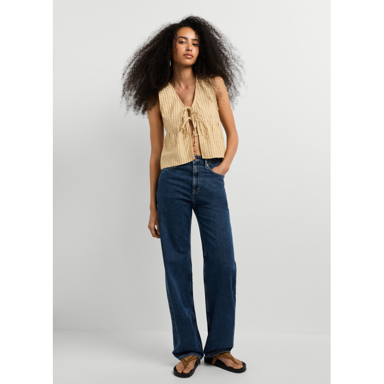 VAQUERO MUJER  PEPE JEANS EDEN HW STRAIGHT DARK STONEWAS