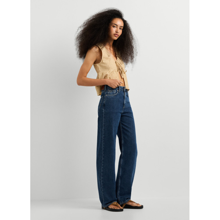 VAQUERO MUJER  PEPE JEANS EDEN HW STRAIGHT DARK STONEWAS