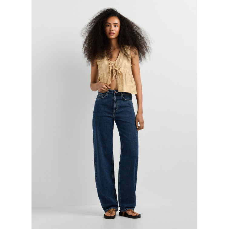 VAQUERO MUJER  PEPE JEANS EDEN HW STRAIGHT DARK STONEWAS