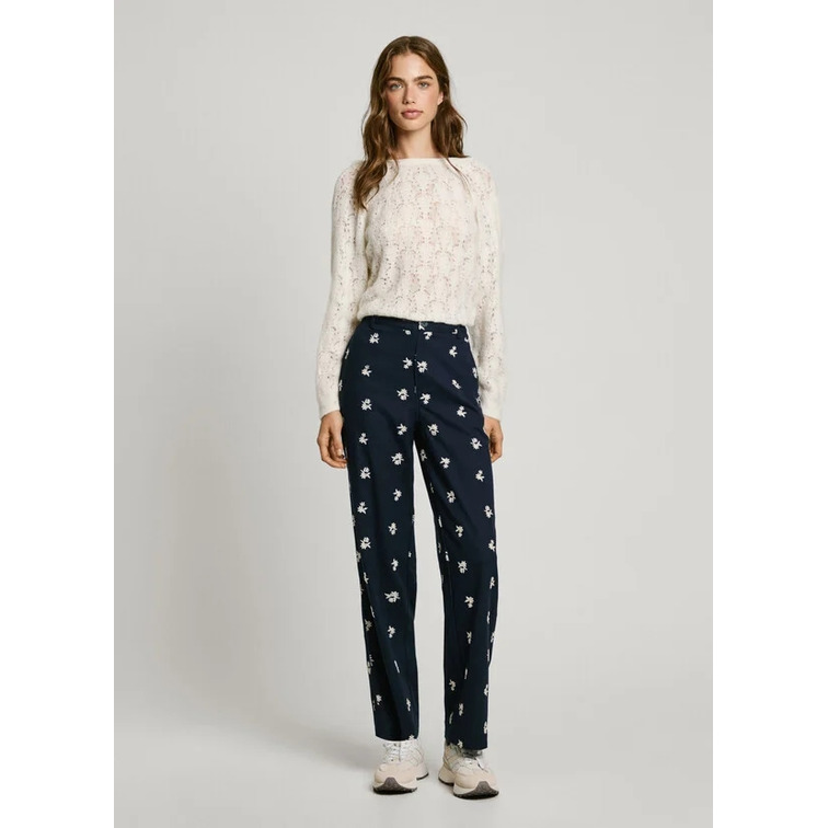 PANTALÓN CHINO MUJER PEPE JEANS CON FLORES BORDADAS