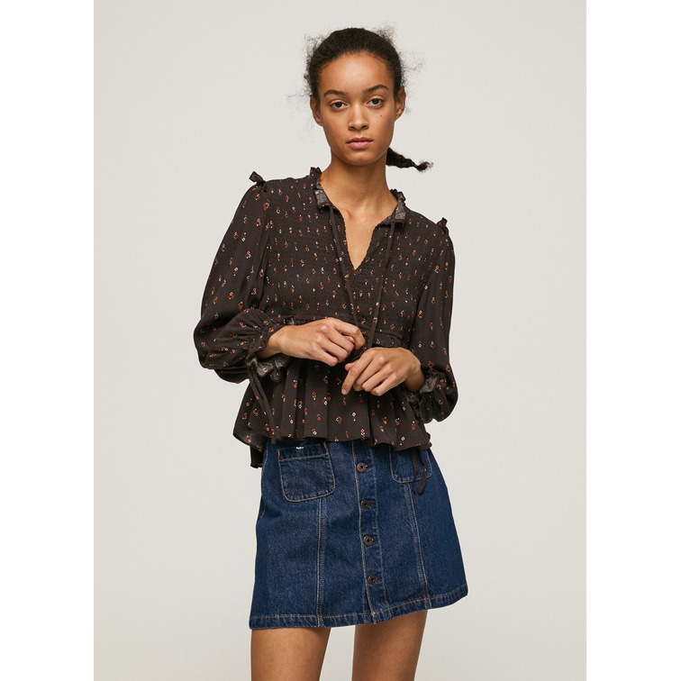 BLUSA EN NIDO DE ABEJA MUJER PEPE JEANS NANY