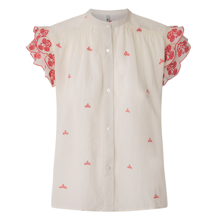 BLUSA CUELLO MAO DETALLES BORDADOS MUJER PEPE JEANS ANTONINE 