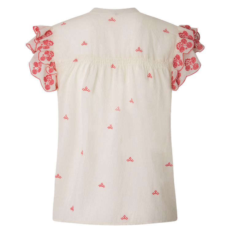 BLUSA CUELLO MAO DETALLES BORDADOS MUJER PEPE JEANS ANTONINE 