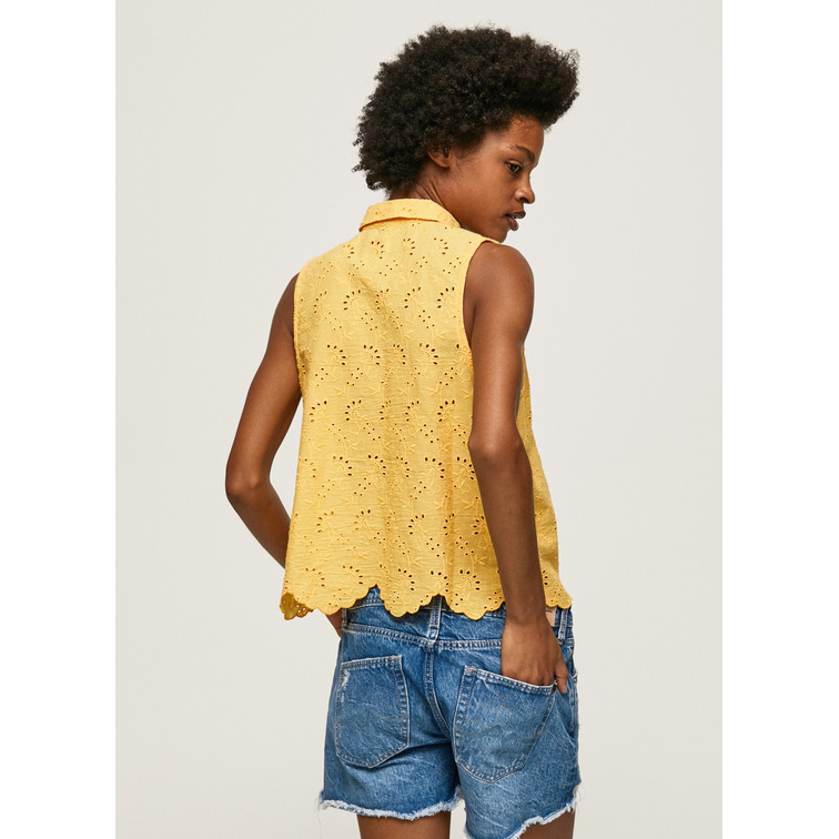 CAMISA MANGA SISA DETALLES CALADOS MUJER PEPE JEANS ERIS