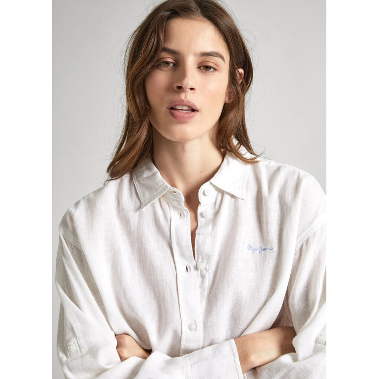 CAMISA ALGODÓN Y LINO FIT RELAXED MUJER PEPE JEANS
