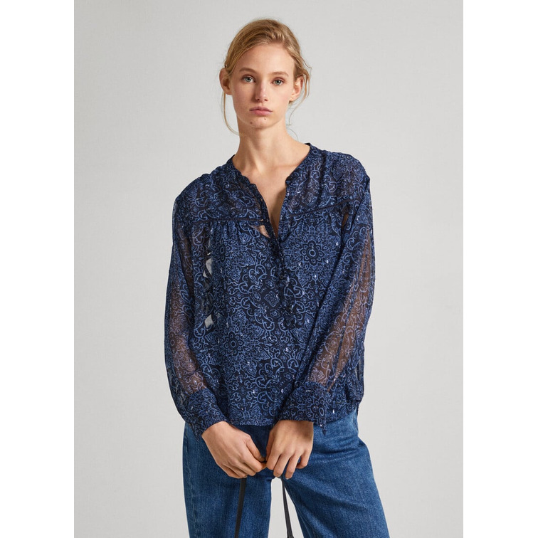 BLUSA CHIFÓN CON DETALLES FLORALES MUJER PEPE JEANS