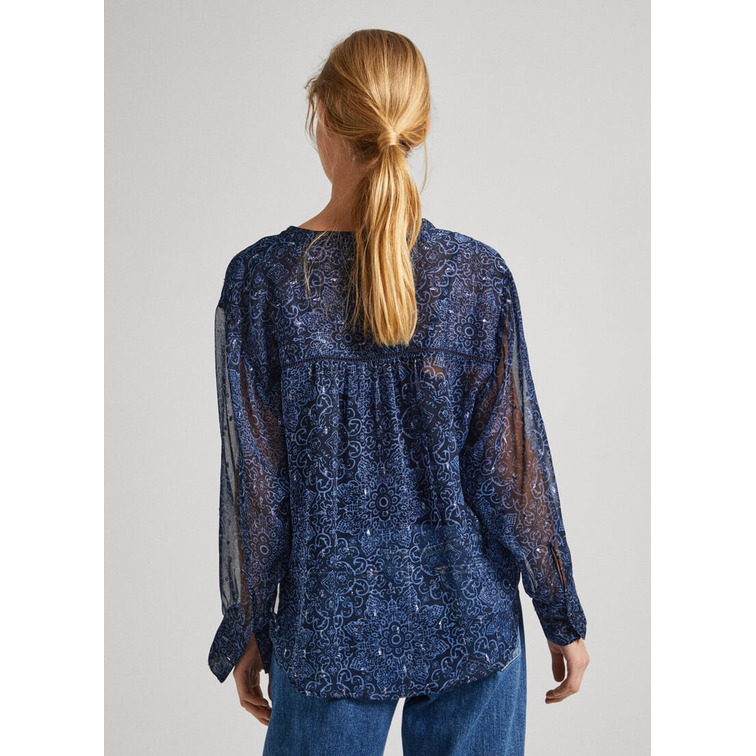 BLUSA CHIFÓN CON DETALLES FLORALES MUJER PEPE JEANS