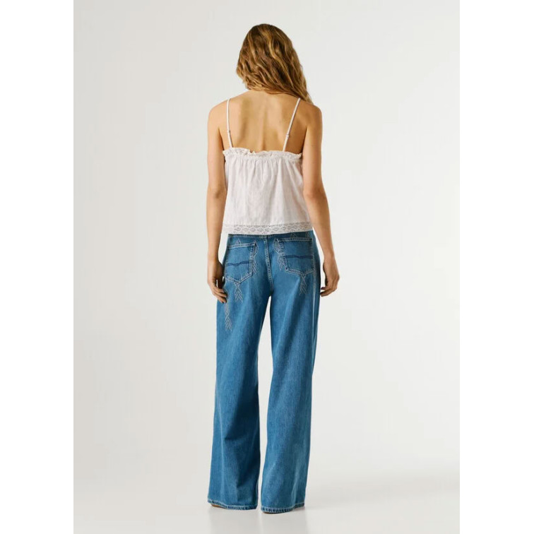 TOP TIRANTES MUJER PEPE JEANS DETALLES CALADOS