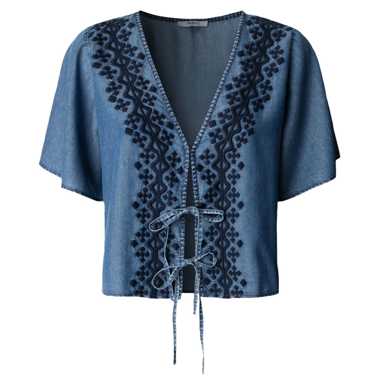 BLUSA FLUIDA MUJER PEPE JEANS CON DETALLES BORDADOS