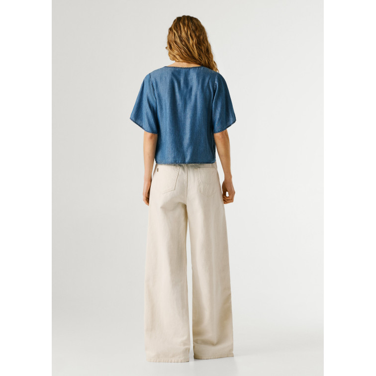 BLUSA FLUIDA MUJER PEPE JEANS CON DETALLES BORDADOS