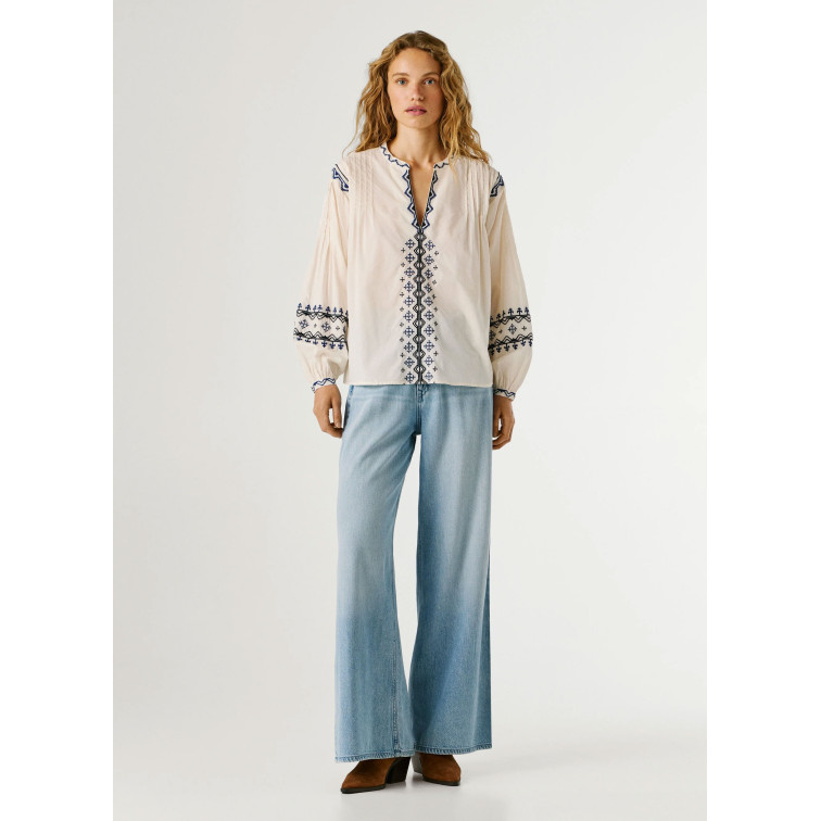 BLUSA MUJER PEPE JEANS CON DETALLES BORDADOS