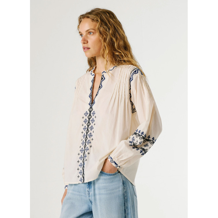 BLUSA MUJER PEPE JEANS CON DETALLES BORDADOS
