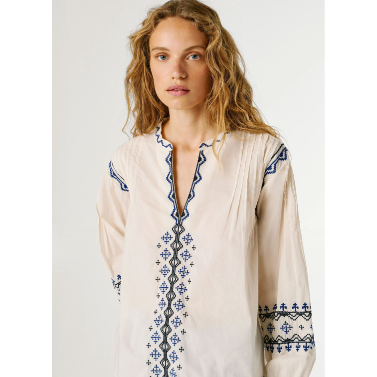 BLUSA MUJER PEPE JEANS CON DETALLES BORDADOS
