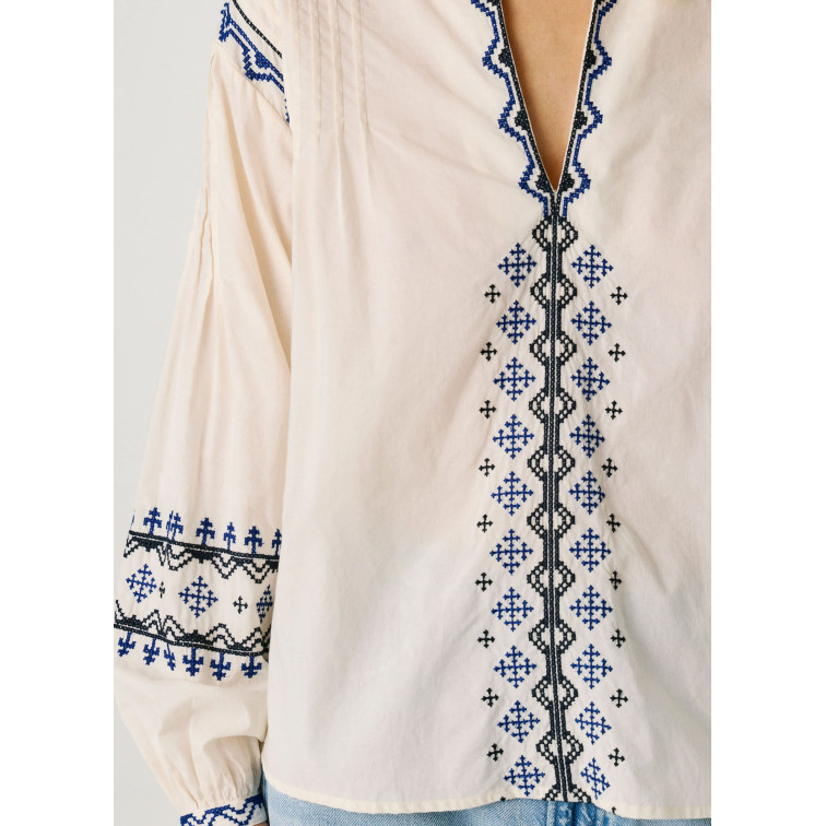BLUSA MUJER PEPE JEANS CON DETALLES BORDADOS