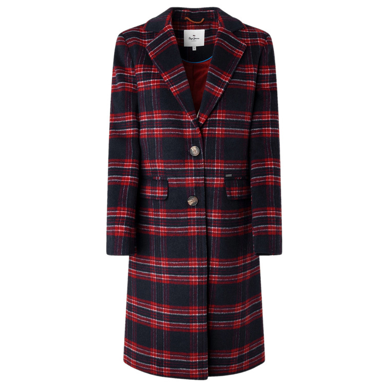 ABRIGO LARGO DE CUADROS MUJER PEPE JEANS AILEEN