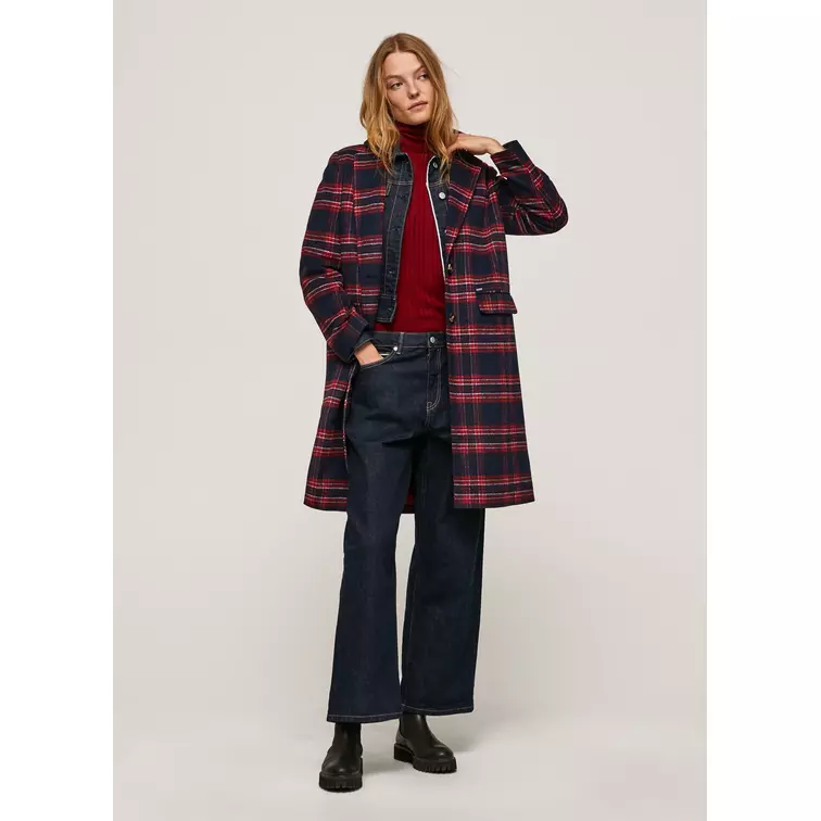ABRIGO LARGO DE CUADROS MUJER PEPE JEANS AILEEN
