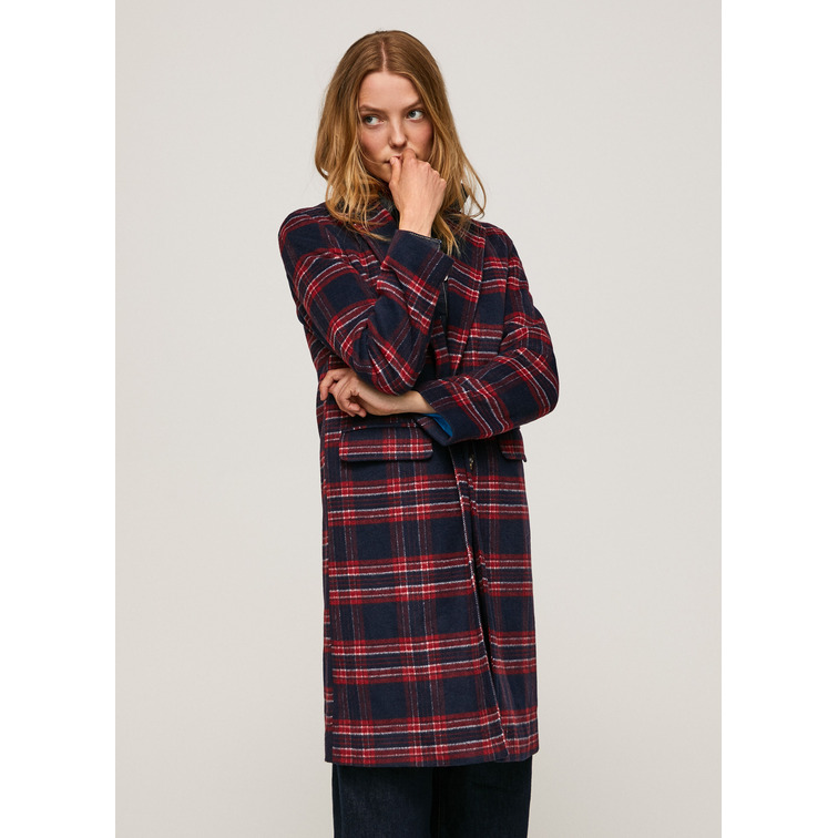 ABRIGO LARGO DE CUADROS MUJER PEPE JEANS AILEEN