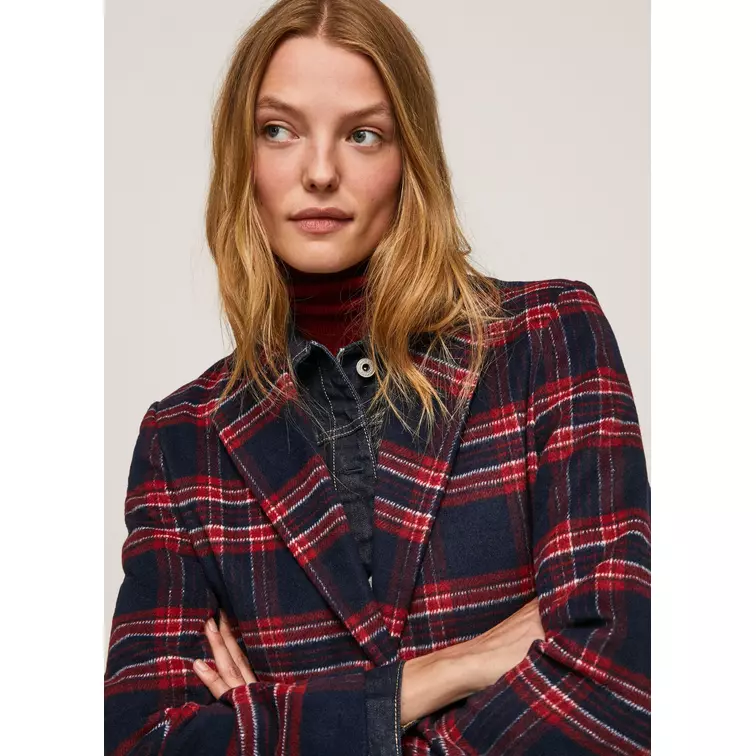ABRIGO LARGO DE CUADROS MUJER PEPE JEANS AILEEN