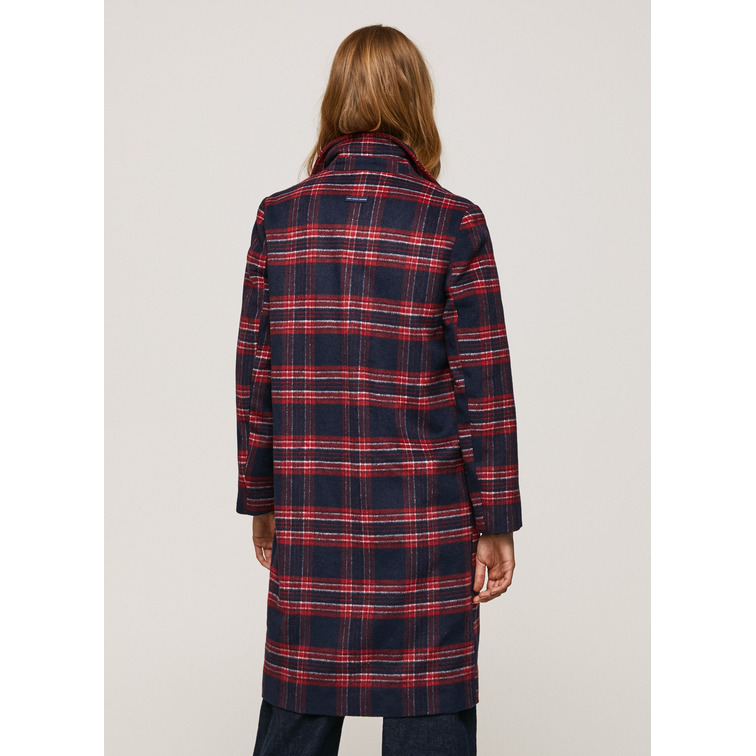 ABRIGO LARGO DE CUADROS MUJER PEPE JEANS AILEEN