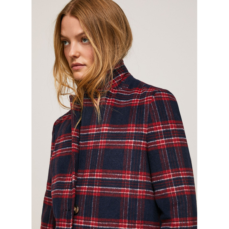 ABRIGO LARGO DE CUADROS MUJER PEPE JEANS AILEEN
