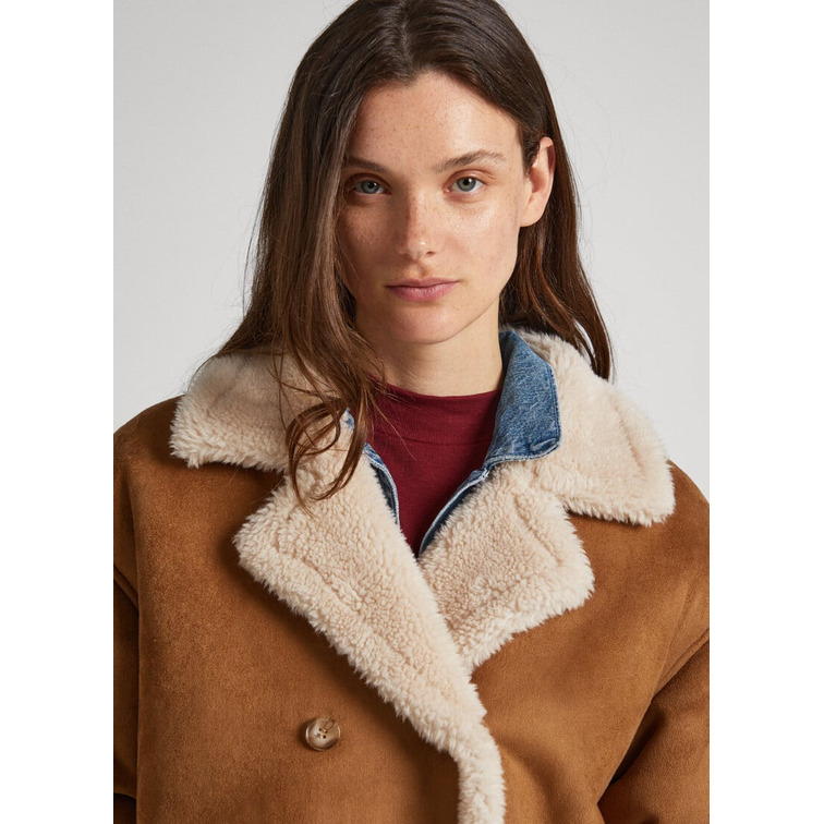 ABRIGO ANTE CON FORRO BORREGUITO MUJER PEPE JEANS ROSE